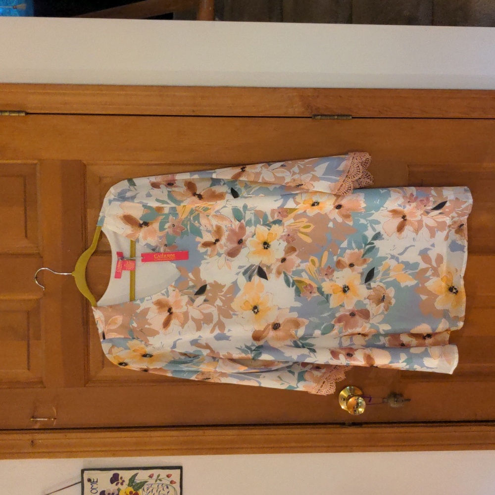 NWOT! Catherine Malandrino Babs Mustique Dress Light Blue Floral M 🔥HP 6-4-24 - Picture 4 of 9